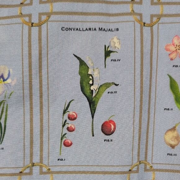 Holly Shae Designs Blue Botanical Standing Collar Tunic Blouse NWT - Picture 11 of 13